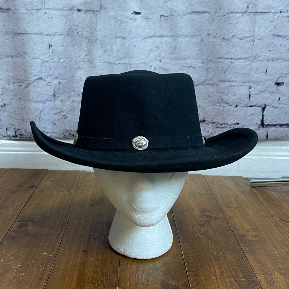 Golden gate hat co black wool cowgirl hat size medium